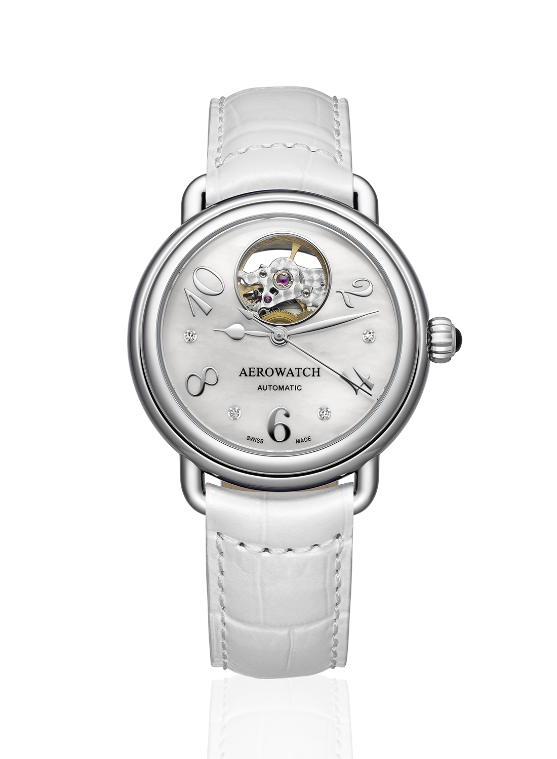 Damenuhr, Armbanduhr, Damenarmbanduhr, Aerowatch, Stahl, PVD, Automatik, Lederband, Stahlband, Uhr, Schweiz, Schweizer Uhren, Ronda, ETA, Uhrmacher, klassisch, elegant, sportlich, mondphase, sahak, faktor s, winterthur, zürich, Ladies watch, wristwatch, ladies' wristwatch, aero watch, steel, PVD, automatic, leather strap, steel strap, watch, Switzerland, swiss watches, Ronda, ETA, watchmaker, classic, elegant, sporty, moonphase, sahak, faktor s, winterthur, zurich, swissmade, jewellery, jewelry