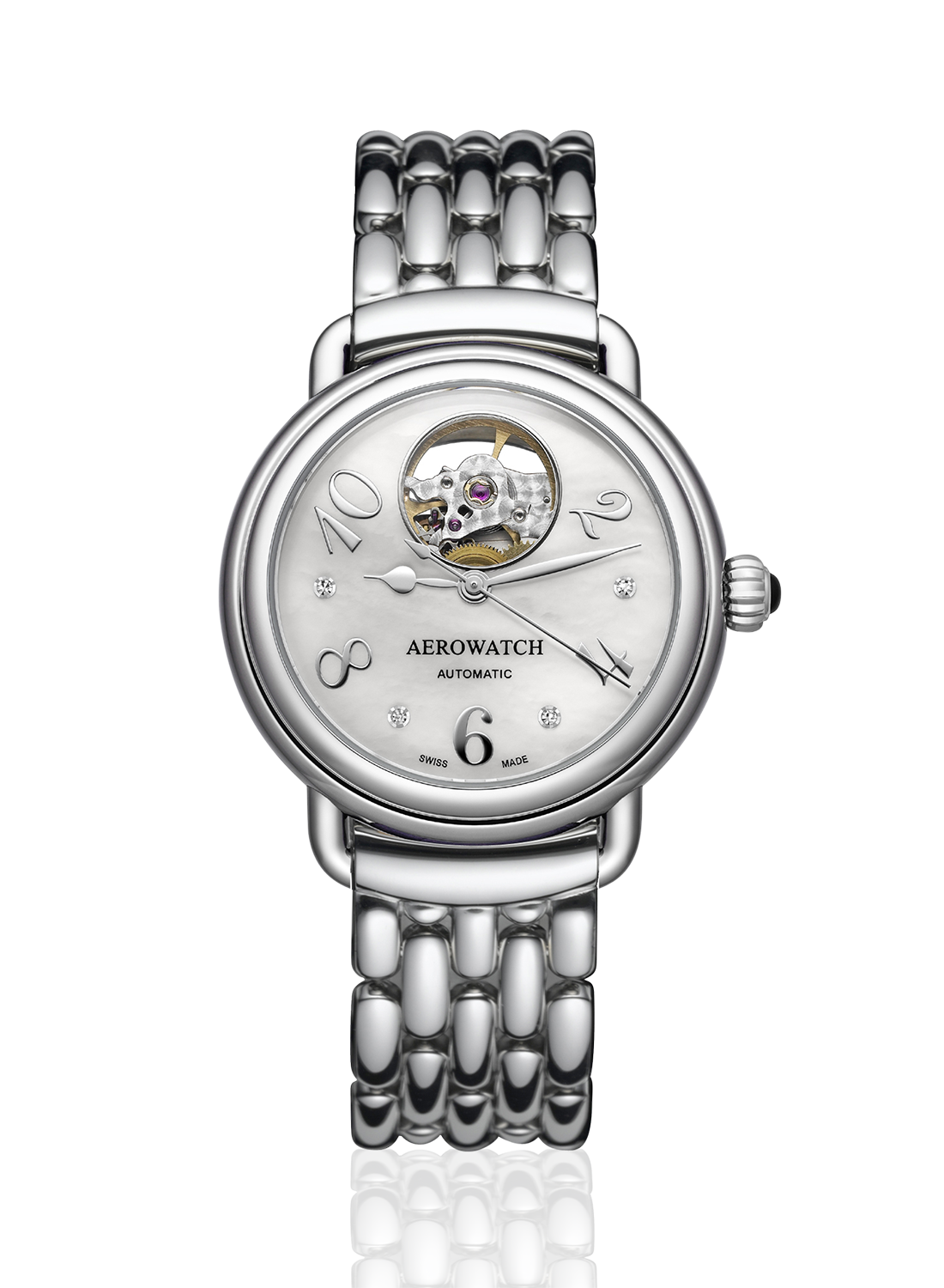 Damenuhr, Armbanduhr, Damenarmbanduhr, Aerowatch, Stahl, PVD, Automatik, Lederband, Stahlband, Uhr, Schweiz, Schweizer Uhren, Ronda, ETA, Uhrmacher, klassisch, elegant, sportlich, mondphase, sahak, faktor s, winterthur, zürich, Ladies watch, wristwatch, ladies' wristwatch, aero watch, steel, PVD, automatic, leather strap, steel strap, watch, Switzerland, swiss watches, Ronda, ETA, watchmaker, classic, elegant, sporty, moonphase, sahak, faktor s, winterthur, zurich, swissmade, jewellery, jewelry