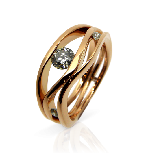 Diamantring, Damenring, Verlobungsring, Engagement, diamond ring, brillant, brilliant cut, red gold, rotgold, goldschmied, goldsmith, manufacture, faktor s, sahak, winterthur, zürich, zurich, swissmade, jewellery, jewelry