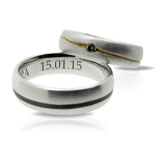 trauringe, eheringe, partnerringe, hochzeitsringe, hochzeitsschmuck, platinschmuck, platinring, platin, feinplatin, diamant, brillant, carbon, carbonschmuck, carbonring, lasergravur, gravur, individuell, wedding ring, wedding rings, wedding, wedding bands, platinum, platinum ring, diamond, diamond ring, brilliant cut, fancy green, partner ring, crack, carbon, goldschmiede, goldsmith, manufacture, atelier, faktor s, sahak, winterthur, zürich, zurich, swissmade, jewellery, jewelry