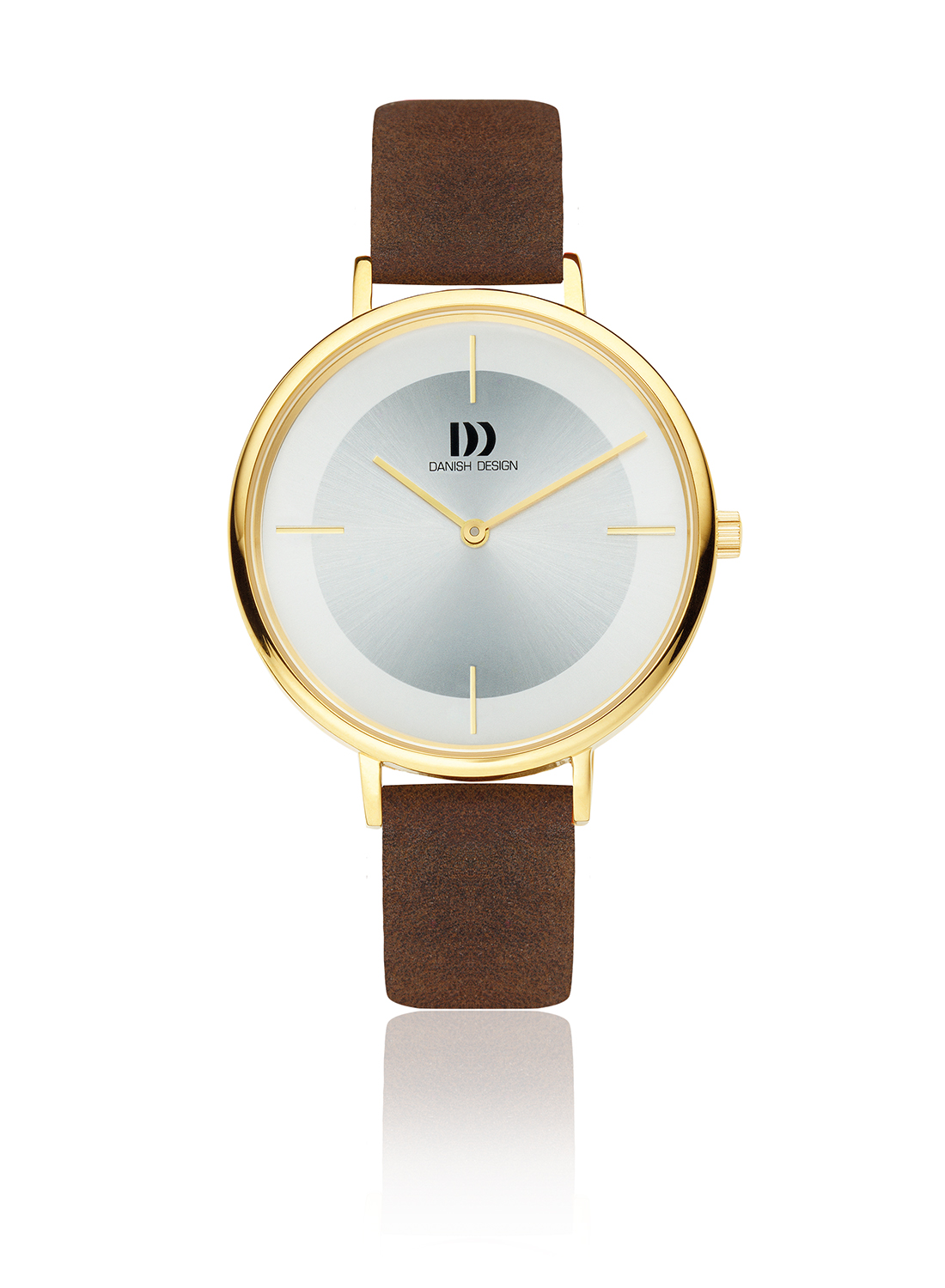 Danish Design, Damenuhr, Uhr, Armbanduhr, Werk, Gehäuse, Edelstahl, Stahl, Uhrmacher, Lederband, Breit, Braun, Gold, PVD, Vergoldet, Chronometrie, Faktor S, Ladies Watch, Watch, Wristwatch, Movement, Case, Stainless Steel, Steel, Watchmaker, Leather Strap, Brown, Gilded