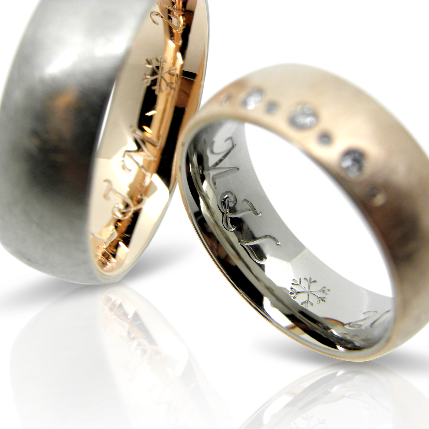 Trauringe, Eheringe, Alliance, wachsend, eternity ring, Partnerrine, Weissgold, Rotgold, Brillanten, Anfertigung, Goldschmied, Faktor S, Trauringschmiede, Trauringlounge, Winterthur, Zürich, wedding band, wedding ring, wedding, bicolour, alliance ring, diamond ring, briliant cut, fancy brown, wedding jewelry, goldsmith, sahak, zurich, swissmade, jewellery, jewelry
